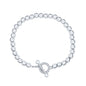 Sterling Silver Beaded Toggle CZ Bracelet