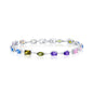 Sterling Silver Multi-Color & Multi-Shape CZ Bracelet