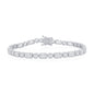 Sterling Silver Round & Rectangle CZ Bracelet