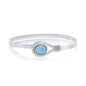 Sterling Silver Oval Larimar Bangle