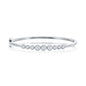 Sterling Silver Beaded Outline Graduated Round CZ Bangle