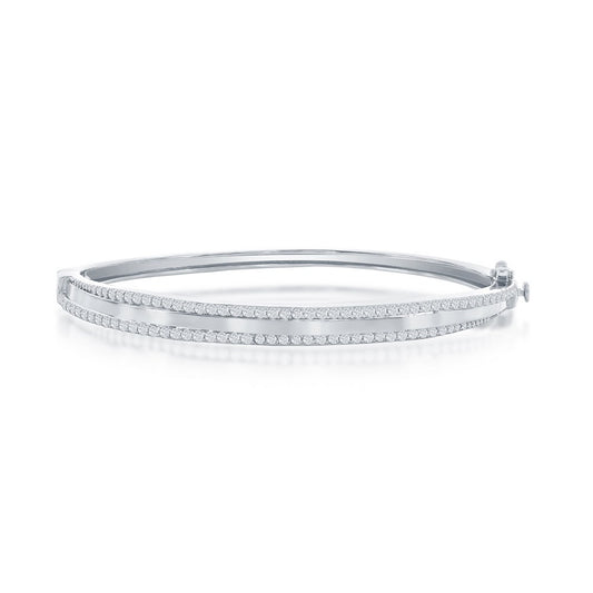 Sterling Silver CZ Bangle