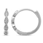 14K White Gold 1/10 Ct.Tw. Diamond  Stackable Hoop Earrings