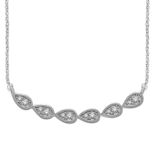 14K White Gold 1/8 Ct.Tw. Diamond Stackable Necklace