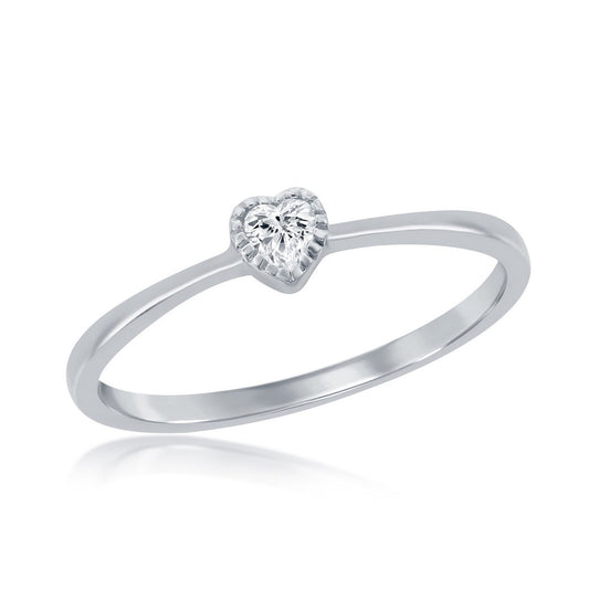 Sterling Silver Heart CZ Ring