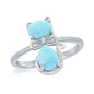 Sterling Silver Larimar Cat Ring