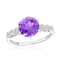 Sterling Silver, Amethyst & White Topaz Ring