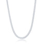 Sterling Silver 3mm Hollow Franco Chain - Rhodium Plated